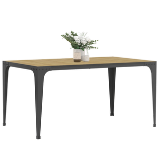 Table à Manger Rectangle Nelly 8 Personnes Bois Et Noir Design Industriel 150 Cm