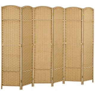 Paravent Intérieur Pliable 6 Panneaux 240 X 170 Cm Pp  Bois Pin Naturel