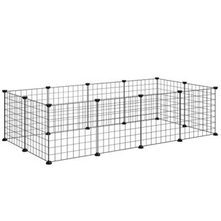 Cage Parc Enclos Pour Animaux Domestiques Métal Noir