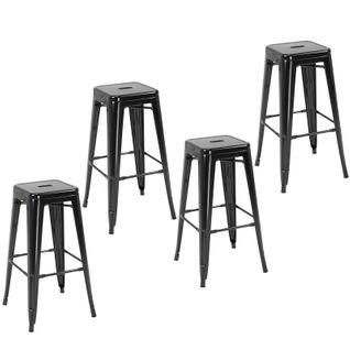 Lot De 4 Tabourets De Bar Industriel