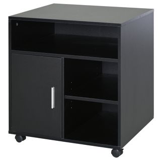 Support D'imprimante Placard Porte 3 Niches + Grand Plateau Panneaux Particules