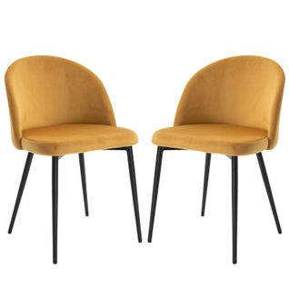 Lot De 2 Chaises De Visiteur Design Scandinave Velours