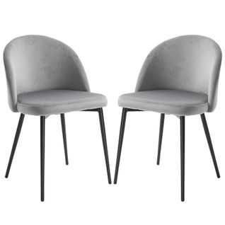 Lot De 2 Chaises De Visiteur Design Scandinave Velours