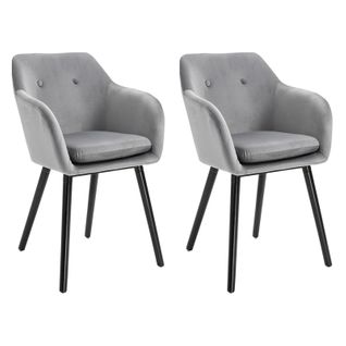 Lot De 2 Chaises De Visiteur Style Scandinave Velours