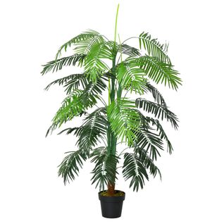 Palmier Artificiel Hauteur 1,7 M Tronc Branches Lichen Grandes Feuilles Réalistes Pot Inclus