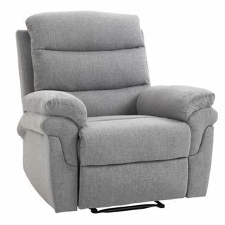 Fauteuil De Relaxation Inclinable Manuel Tissu Gris Clair Chiné