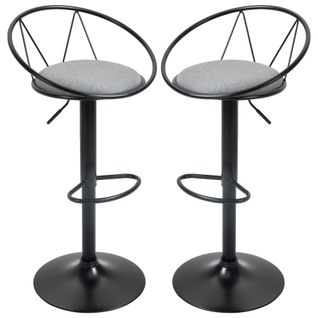 Lot De 2 Tabourets De Bar Réglable Style Néo-rétro