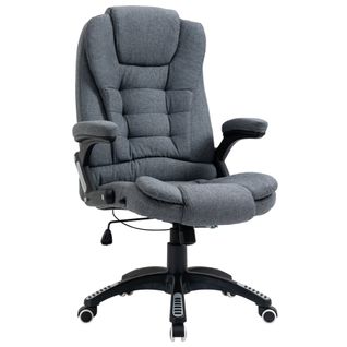 Fauteuil De Bureau Direction Ergonomique Lin Gris Chiné