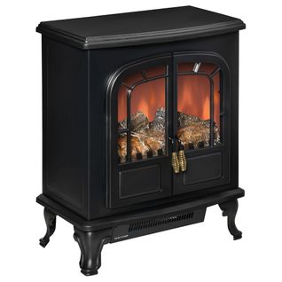 Cheminée Électrique Poêle Style Néo-rétro 1000/2000 W Noir