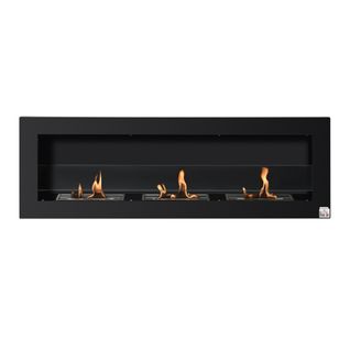 Cheminée Bioéthanol Murale Design Bauhaus 3 Brûleurs Acier Dépoli