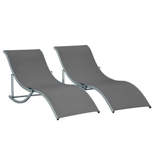 Lot De 2 Bains De Soleil Pliables Alu. Textilène