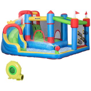 Château Gonflable 3-8 Ans Gonfleur Sac De Transport 390 X 300 X 197 Cm