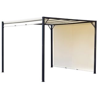 Pergola Rétractable Acier Époxy Polyester Haute Densité Crème