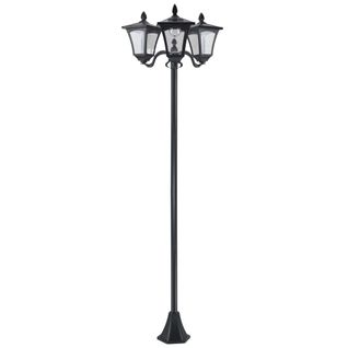 Lampadaire Extérieur Solaire LED 3 Têtes Noir