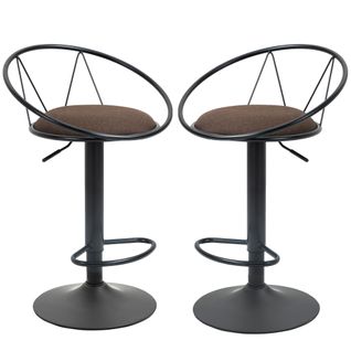 Lot De 2 Tabourets De Bar Réglable Style Néo-rétro
