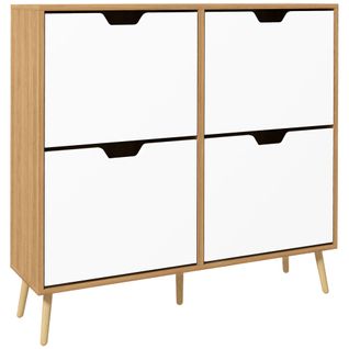 Meuble à Chaussures Style Scandinave 4 Portes 4 Étagères