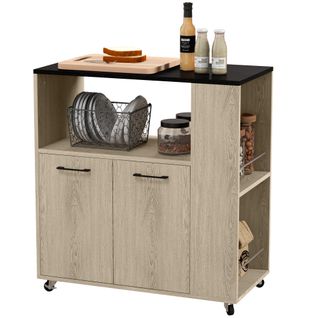 Desserte De Cuisine Multi-rangement Bicolore