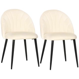 Lot De 2 Chaises Velours Pieds Métal