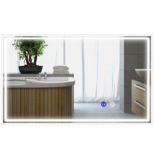 Miroir LED Mural De Salle De Bain - 100l X 60h Cm - Tactile - Antibué