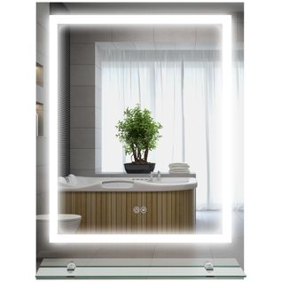 Miroir Lumineux LED 43w Antibué Réglable Interrupteur Tactile Étagère