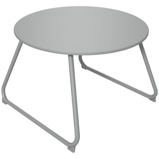 Table Basse De Jardin Ronde D. 60 Cm Métal Époxy Gris