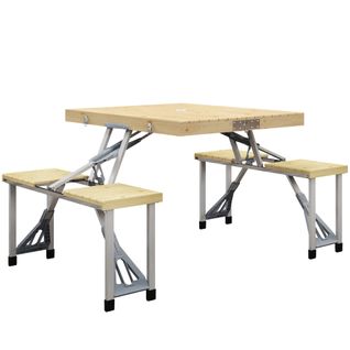 Ensemble Table Et Chaise De Camping Pliable Forme Valise Alu Bois