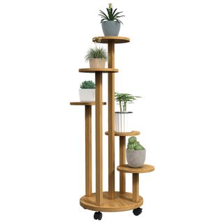 Étagère à Plantes Support à Plantes 5 Niveaux Bambou