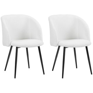 Lot De 2 Chaises De Visiteur Design Effet Laine Bouclée