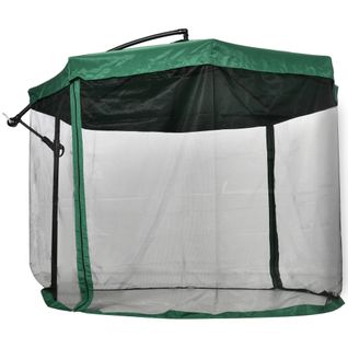 Parasol Déporté Octogonal Réglable Avec Moustiquaire Ø 2,95 X 2,42h M Vert