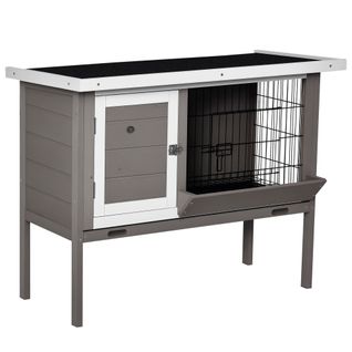 Clapier Sur Pied - 2 Portes, Toit Bitumé Ouvrant, Plateau Coulissant - Acier Bois