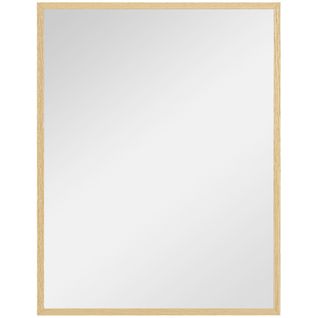 Miroir Mural Rectangulaire Dim. 70l X 90h Cm Cadre Mdf Aspect Bois Clair