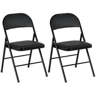 Lot De 2 Chaises Pliantes Assise Dossier Rembourrés Acier Synthétique