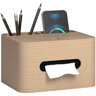 Organiseur De Bureau Design 2 Compartiments Boîte Mouchoirs