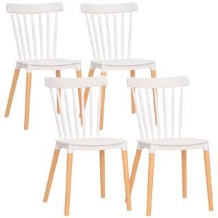 Lot De 4 Chaises De Salle à Manger Style Scandinave Piètement Bois Hêtre Pp