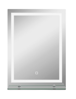 Miroir Lumineux LED 20 W Interrupteur Tactile + Étagère 50l X 70h Cm