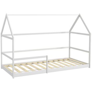 Lit Cabane Enfant 90x190cm - Sommier, Barrière Inclus - Bois