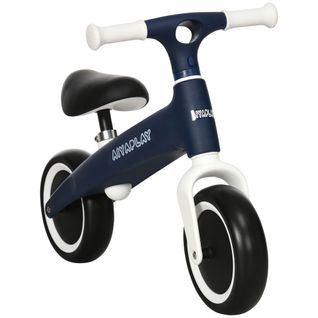 Draisienne Vélo Enfant 18-36 Mois Ergonomique Réglable Blanc Bleu Marine
