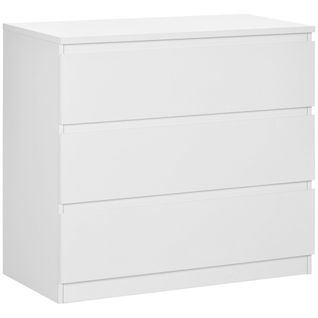 Commode 3 Tiroirs Coulissants Dim. 80l X 39l X 73h Cm Blanc