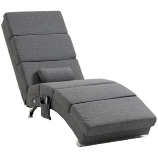 Fauteuil Relax Massant Chauffant Design Métal Chromé Tissu