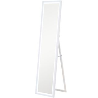 Grand Miroir LED Pleine Longueur 40 X 160 Cm Autoportant Ou à Fixer Réglable Effet Bois