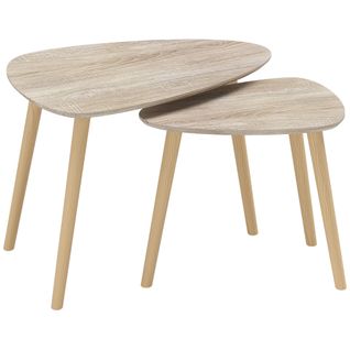 Lot De 2 Tables Basses Gigognes Design Scandinave Bois Mdf