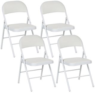 Lot De 4 Chaises Pliantes Assise Dossier Rembourrés Acier Synthétique