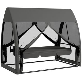 Balancelle De Jardin Convertible 3 Places Avec Matelas Moustiquaire