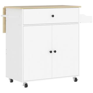 Desserte De Cuisine 2 Portes Étagère Tiroir Support Épices