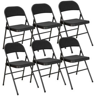Lot De 6 Chaises Pliantes Assise Dossier Rembourrés Acier Tissu