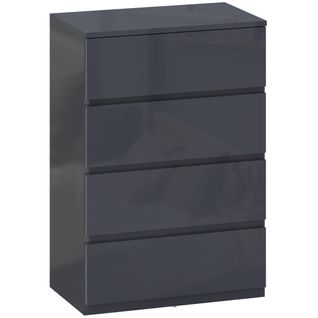 Commode 4 Tiroirs Style Contemporain Laqué Gris