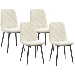 Lot De 4 Chaises Velours Design Chesterfield
