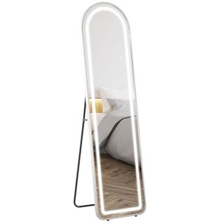 Miroir Sur Pied Arqué - Miroir LED Réglable Tactile Dim. 40l X 150h Cm
