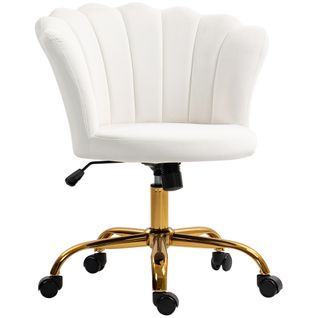 Chaise Bureau Velours Design Coquillage