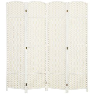 Paravent Intérieur En Bois 4 Panneaux 180 X 180 Cm Séparateur De Pièce Pliable Bois